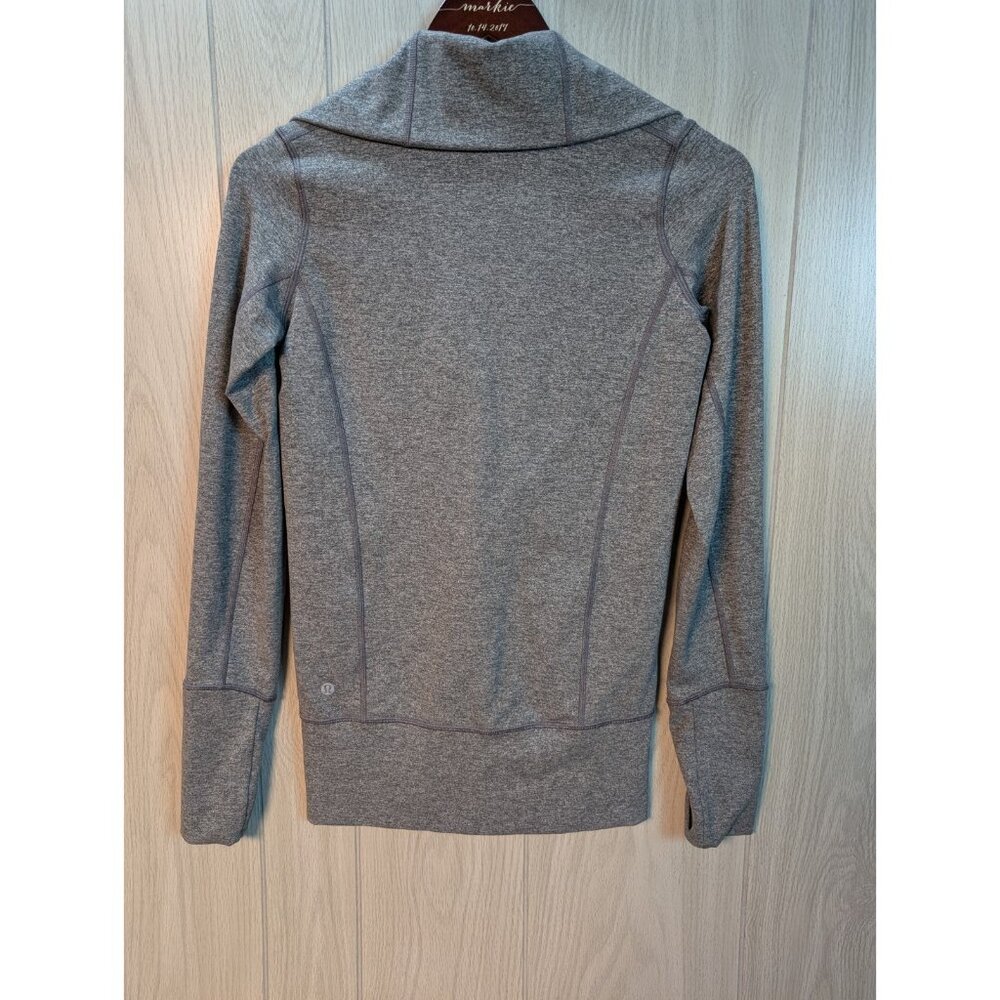 Lululemon Jacket Womens Size 4 Heathered Grey Full Zip Long Sleeve Mock Neck - Picture 4 of 8